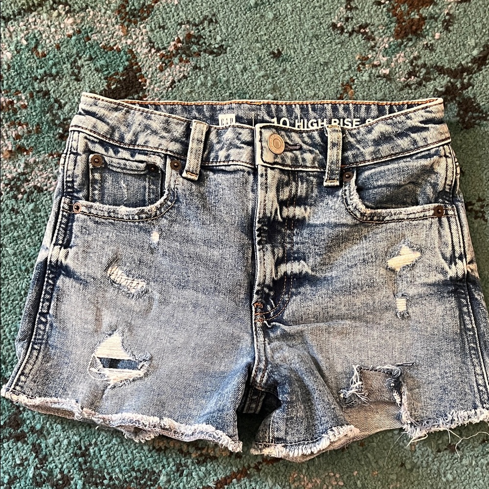GAP Kids Blue Distressed Denim Shorts